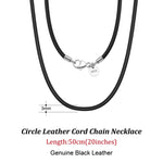 Rinntin Genuine Italian 2mm Brown Leather Cord Chain Necklace for Women Men with 925 Sterling Silver Clasp Trendy Jewelry SC62
