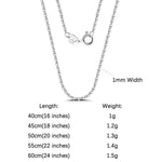 Rinntin 925 Sterling Silver Italian Handmade 1.2mm Chopin Chain Necklace for Women Fashion Simple Basic Neck Chain Jewelry SC53