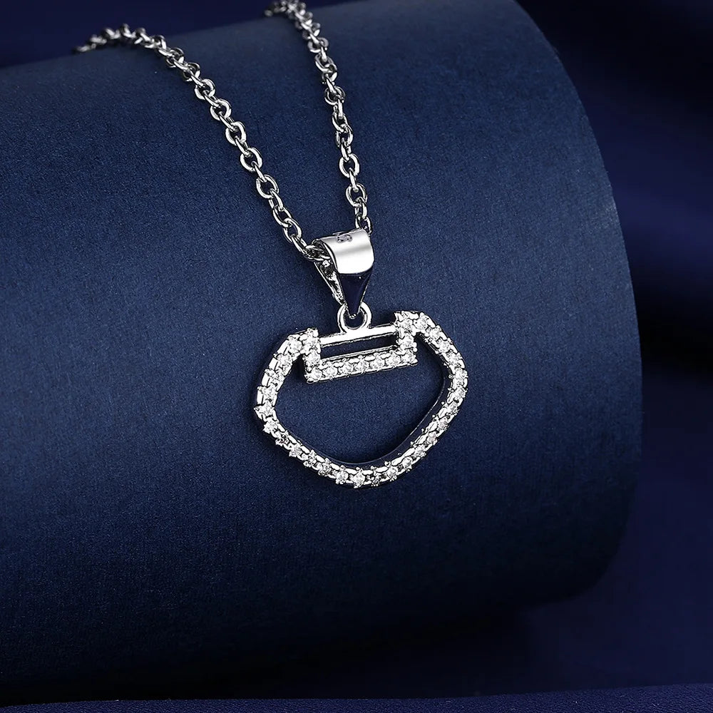 925 Sterling Silver Necklace For Women Round Pendent Sparkling Pave CZ Necklace Fashion Anniversary Birthday Jewelry Gifts N755