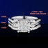 Newshe 2pcs / 3pcs Bridal Rings Set for Women Solid 925 Sterling Silver Engagement Ring Wedding Bands Halo Round Cut 5A Zircons
