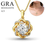 3ct Moissanite Necklace Pendant For Women Knot of Love with GRA Certificate 925 Sterling Silver Necklace Wedding Jewelry Trendy
