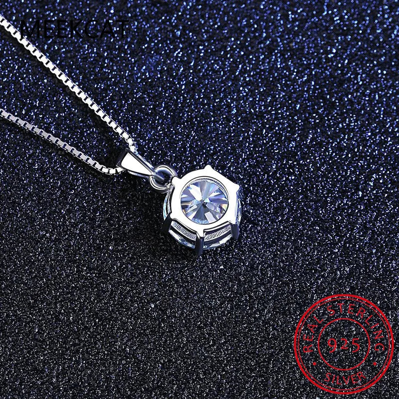 Real 1 Carat D Color Moissanite Bridal Pendant Necklace 100% 925 Sterling Silver Wedding Party Fine Jewelry Gift Wholesale