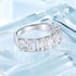 Newshe Certified Moissanite Bands for Women 925 Sterling Silver Half Eternity Emerald Cut Wedding Ring D Color VVS1 Fine Jewelry