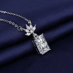 925 Sterling Silver Necklace For Women Round Pendent Sparkling Pave CZ Necklace Fashion Anniversary Birthday Jewelry Gifts N755