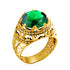 Vintage Rings For Men Genuine 925 Sterling Silver Male Ring 13*13mm Mystic Topaz Round Cut Stone Men's Jewelry Beautiful
