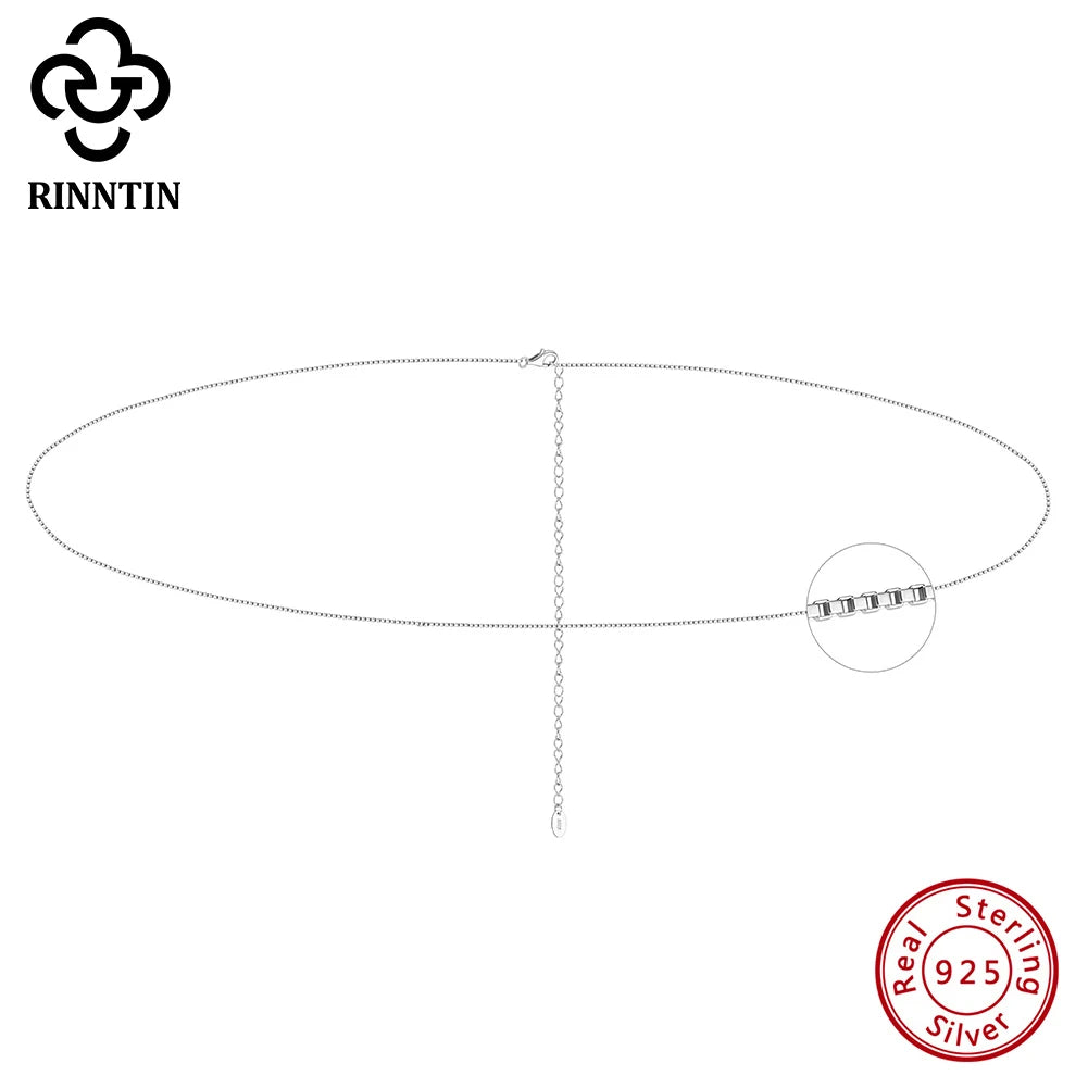 Rinntin Minimalist 925 Silver Chain Belly Waist Chain Women's Fashion Sexy Bikini Beach Summer Body Jewelry Accessory CW02