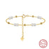 Rinntin Rerto 14K Gold 925 Sterling Silver Pearls Chain Bracelet Pearl Beads Bracelet on Hand Female Party Jewelry GPB40