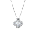 Rinntin Moissanite Diamond Clover Pendant Shiny 925 Sterling Silver Chain Necklace Party Choker Fine Jewelry Accessories MON17