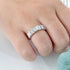 Newshe Certified Moissanite Bands for Women 925 Sterling Silver Half Eternity Emerald Cut Wedding Ring D Color VVS1 Fine Jewelry