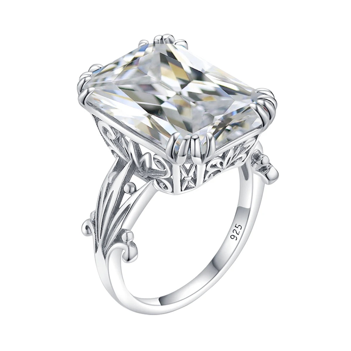 Unique 100% 925 Sterling Silver Aquamarine Ring For Women Vintage Filigree Persian Design Ring Anniversary Fine Jewelry Gifts