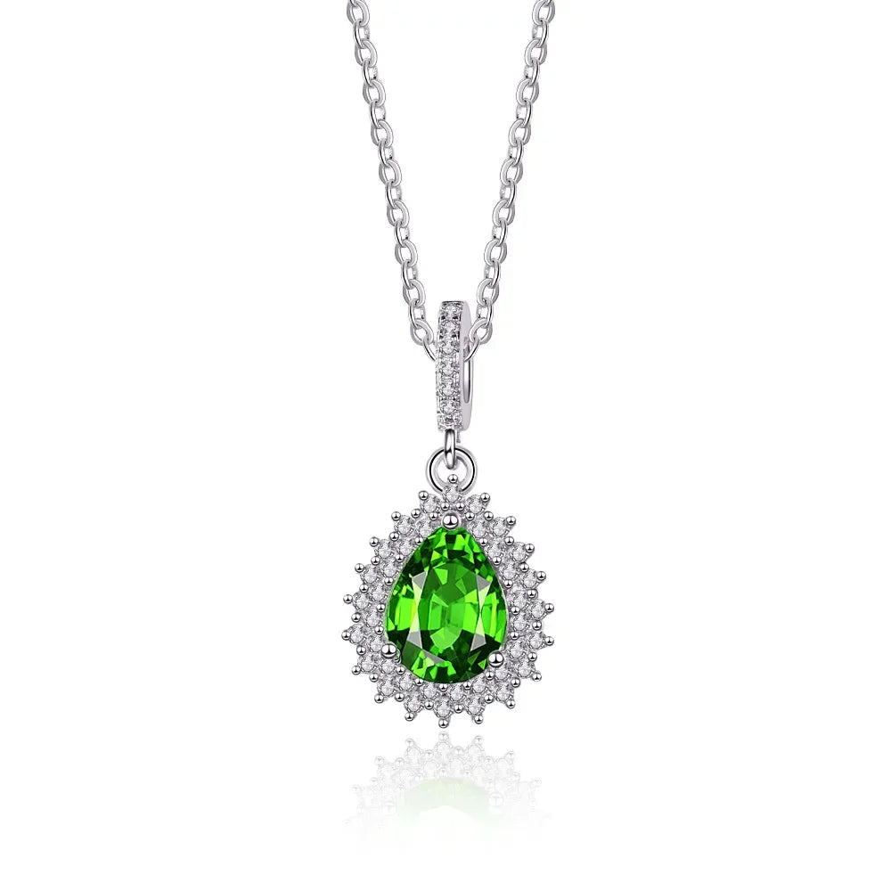 925 Sterling Silver Necklace For Women Round Pendent Sparkling Pave CZ Necklace Fashion Anniversary Birthday Jewelry Gifts