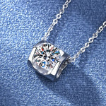 925 Sterling Silver Necklace For Women Round Pendent Sparkling Pave CZ Necklace Fashion Anniversary Birthday Jewelry Gifts