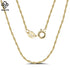 Rinntin 14K Gold 925 Sterling Silver 1.5mm Twisted Singapore Rope Chain Diamond-cut Thin Basic Necklace for Women Jewelry SC02