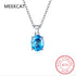Natural Garnet Amethyst Citrine Peridot Blue Topaz 925 Sterling Silver Pendant Necklace Gemstone Jewelry 45cm Chain