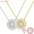 Newshe Solid 925 Sterling Silver Moissanite Sunburst Pendant Necklace 14K Gold Plated Dainty Chain for Women Jewelry Gift