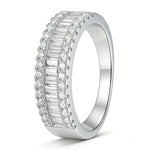 Newshe Moissanite Rings for Women GRA Certified Promise Wedding Engagement Exquisite Designed Ring White Gold Plated Band