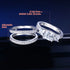 Newshe Three-Stone Princess Cut AAAAA CZ 925 Sterling Silver Engagement Rings Set for Women Adjustable Wedding Ring Enhancer