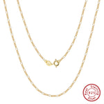 Rinntin High Quality 40- 60cm Women Men Figaro Necklace 925 Silver Figaro Link Chain Necklaces Choker Jewelry Party Gift SC27