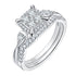 Newshe 2pcs / 3pcs Bridal Rings Set for Women Solid 925 Sterling Silver Engagement Ring Wedding Bands Halo Round Cut 5A Zircons