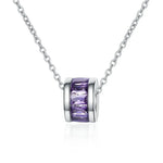 925 Sterling Silver Necklace For Women Round Pendent Sparkling Pave CZ Necklace Fashion Anniversary Birthday Jewelry Gifts N755