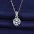 925 Sterling Silver Necklace For Women Round Pendent Sparkling Pave CZ Necklace Fashion Anniversary Birthday Jewelry Gifts