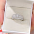 Newshe 925 Sterling Silver Emerald Cut Wedding Bands for Women Engagement Rings Cubic Zircon Eternity Ring