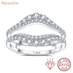 Newshe Certified Moissanite 925 Sterling Silver Ring Enhancer for Women Engagement Wedding Band Size 5-10