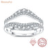 Newshe Certified Moissanite 925 Sterling Silver Ring Enhancer for Women Engagement Wedding Band Size 5-10