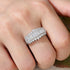 Newshe 925 Sterling Silver Emerald Cut Wedding Bands for Women Engagement Rings Cubic Zircon Eternity Ring