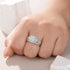 Newshe Luxury 925 Sterling Silver Halo Wedding Ring Set for Women Elegant Jewelry Princess Simulated Diamond Rings