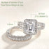 Newshe 925 Sterling Silver Vintage Emerald Cut AAAAA Cubic Zircon Wedding Engagement Rings for Women Bridal Set Fine Jewelry