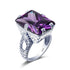 925 Sterling Silver ring Amber Square For Women Bridal Wedding Gemstone Rings Enagement Party Fine Jewelry High Quality