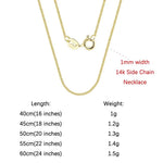 Rinntin 925 Sterling Silver Italian Handmade 1.2mm Chopin Chain Necklace for Women Fashion Simple Basic Neck Chain Jewelry SC53