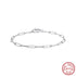 Rinntin Genuine 925 Sterling Silver Italian Paperclip Link Chain Bracelet for Women Trendy Silver Hand Bracelet Jewelry SB218