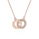 925 Sterling Silver Necklace For Women Round Pendent Sparkling Pave CZ Necklace Fashion Anniversary Birthday Jewelry Gifts