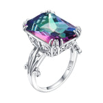 Unique 100% 925 Sterling Silver Aquamarine Ring For Women Vintage Filigree Persian Design Ring Anniversary Fine Jewelry Gifts