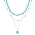 Rinntin 925 Sterling Silver Boho Layered Choker Necklace with Natural Turquoise for Women Summer Sexy Jewelry Accessorry BQN33