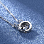 New Fashion 925 Sterling Silver Jewelry Round Zircon Pendants Necklaces Women Fine Semi Rhinestone Circle Clavicle Chain Choker