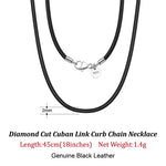 Rinntin Genuine Italian 2mm Brown Leather Cord Chain Necklace for Women Men with 925 Sterling Silver Clasp Trendy Jewelry SC62