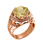 Vintage Rings For Men Genuine 925 Sterling Silver Male Ring 13*13mm Mystic Topaz Round Cut Stone Men's Jewelry Beautiful