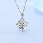 New Fashion 925 Sterling Silver Jewelry Round Zircon Pendants Necklaces Women Fine Semi Rhinestone Circle Clavicle Chain Choker