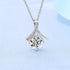 New Fashion 925 Sterling Silver Jewelry Round Zircon Pendants Necklaces Women Fine Semi Rhinestone Circle Clavicle Chain Choker
