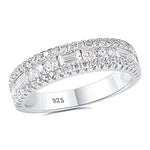 Newshe GRA Certified Moissanite Wedding Bands 925 Sterling Silver 14K Yellow Gold Plated Promise Engagement Rings