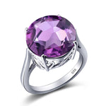 Garnet Wedding Ring Women Solid 925 Sterling Silver Rings Big Round Gemstone Ringly Carve Vintage Daily Fine Jewelry