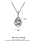 Pear Cut Created Blue Sapphire 925 Sterling Silver Water Drop Pendant Necklace Fashion Gemstone Jewelry For Women Party Gift