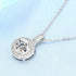 New Fashion 925 Sterling Silver Jewelry Round Zircon Pendants Necklaces Women Fine Semi Rhinestone Circle Clavicle Chain Choker