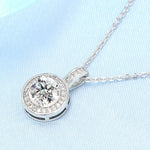 925 Sterling Silver Necklace For Women Round Pendent Sparkling Pave CZ Necklace Fashion Anniversary Birthday Jewelry Gifts N755
