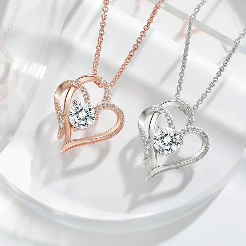 925 Sterling Silver Floral Clavicle Chain Necklace Sparkling Zircon Women's Pendant Necklace Birthday Party Gift Jewelry Gift