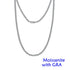 Moissanite Tennis Necklaces for Women Gifts 3-5mm 925 Silver Tennis Necklace Men D Color Round Cut Diamond