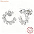 Newshe Solid 925 Sterling Silver Stub Hoop Earrings for Women AAAAA Cubic Zircon Wedding Luxury Jewelry